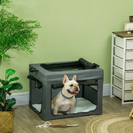 Foldable Dog Travel Bag for Small Dogs – Grey (69 x 51 x 51 cm)